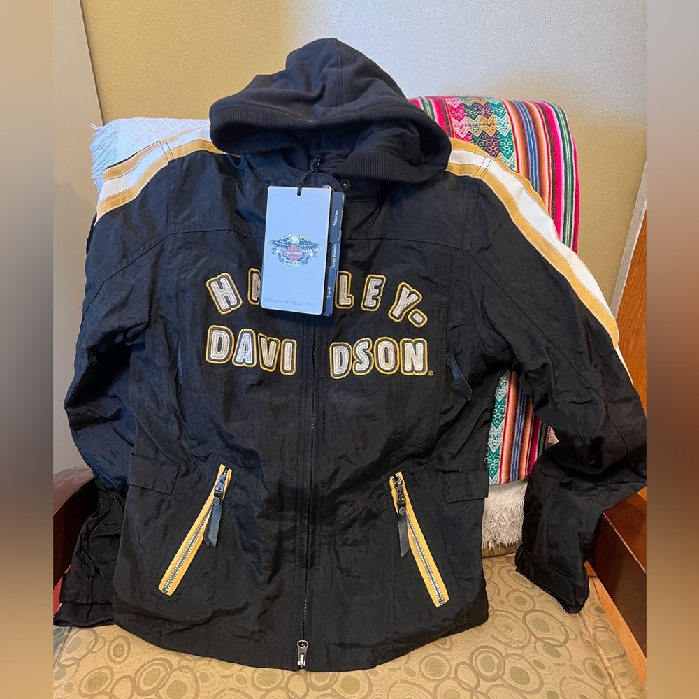 NWT Harley-Davidson® Women's Airwing 3-in-1 Riding Jacket Black/Gold/White